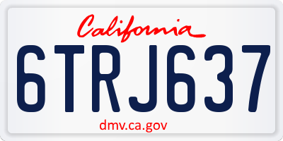 CA license plate 6TRJ637