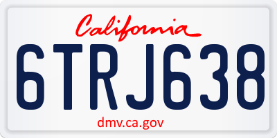 CA license plate 6TRJ638