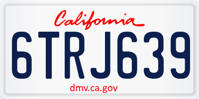 CA license plate 6TRJ639