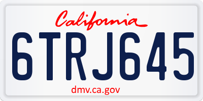 CA license plate 6TRJ645