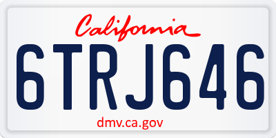 CA license plate 6TRJ646