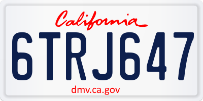 CA license plate 6TRJ647