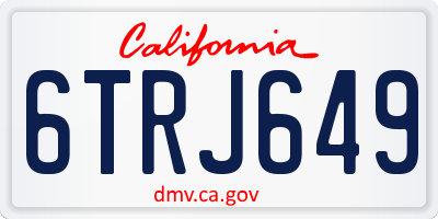 CA license plate 6TRJ649