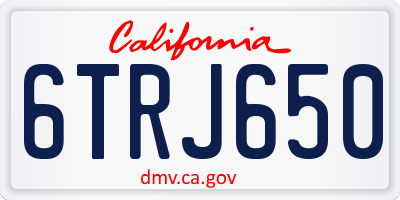 CA license plate 6TRJ650