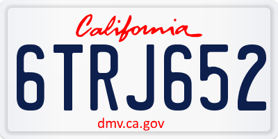 CA license plate 6TRJ652