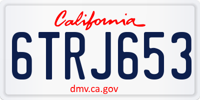 CA license plate 6TRJ653
