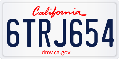 CA license plate 6TRJ654