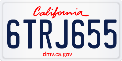 CA license plate 6TRJ655