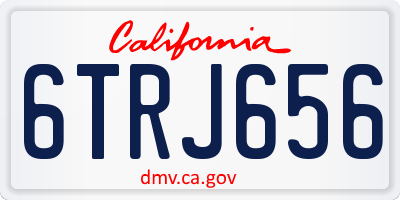 CA license plate 6TRJ656