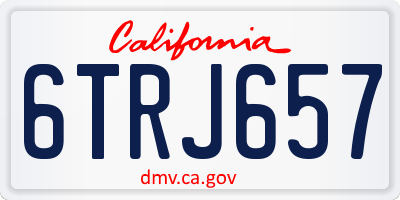 CA license plate 6TRJ657