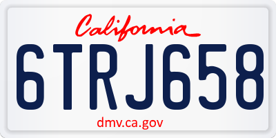 CA license plate 6TRJ658