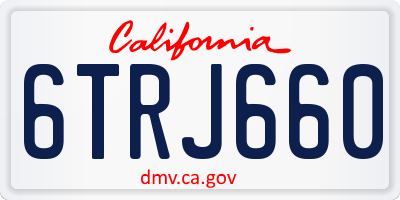 CA license plate 6TRJ660