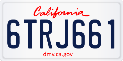 CA license plate 6TRJ661