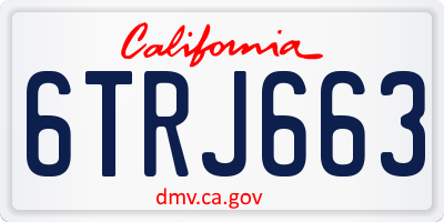 CA license plate 6TRJ663