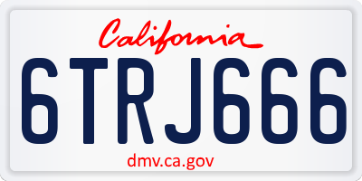 CA license plate 6TRJ666