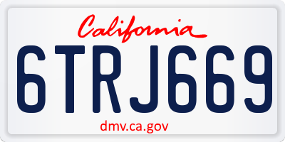 CA license plate 6TRJ669