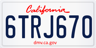 CA license plate 6TRJ670