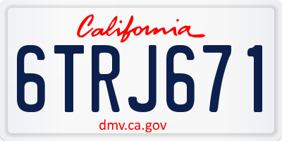 CA license plate 6TRJ671