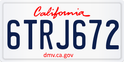 CA license plate 6TRJ672