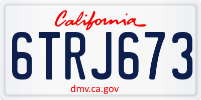 CA license plate 6TRJ673