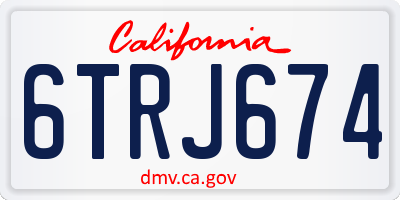CA license plate 6TRJ674