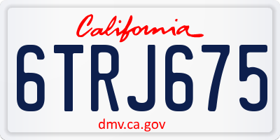 CA license plate 6TRJ675