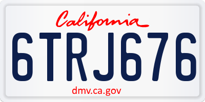 CA license plate 6TRJ676