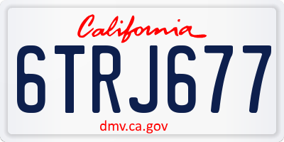CA license plate 6TRJ677