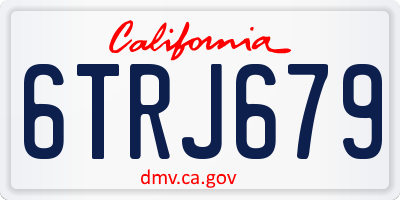 CA license plate 6TRJ679