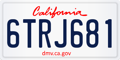 CA license plate 6TRJ681