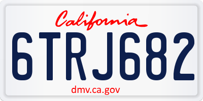 CA license plate 6TRJ682