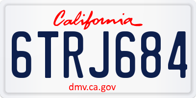 CA license plate 6TRJ684