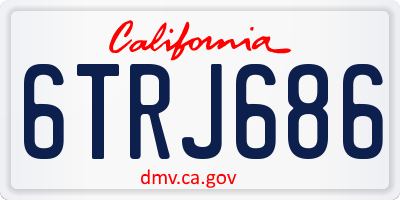CA license plate 6TRJ686