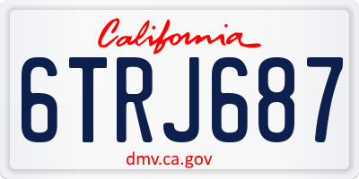 CA license plate 6TRJ687