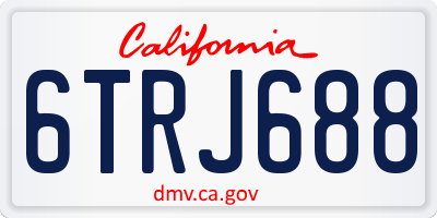 CA license plate 6TRJ688