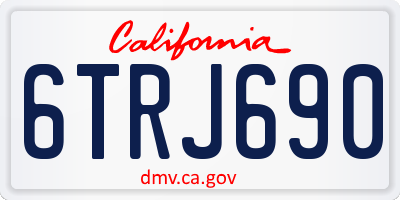 CA license plate 6TRJ690
