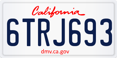 CA license plate 6TRJ693