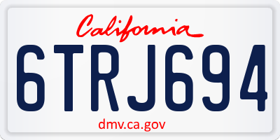 CA license plate 6TRJ694