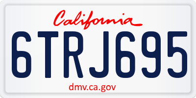 CA license plate 6TRJ695