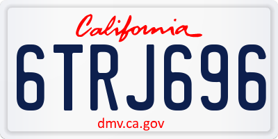 CA license plate 6TRJ696