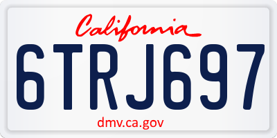 CA license plate 6TRJ697
