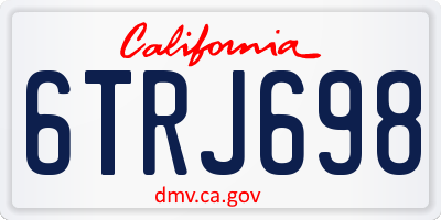 CA license plate 6TRJ698