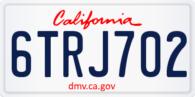 CA license plate 6TRJ702