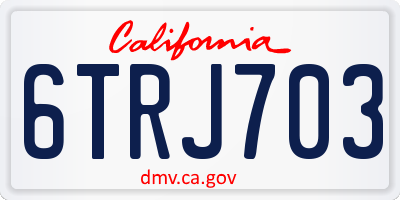 CA license plate 6TRJ703