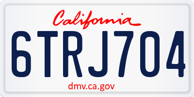 CA license plate 6TRJ704