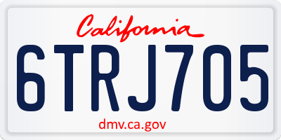 CA license plate 6TRJ705