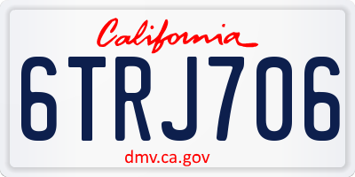 CA license plate 6TRJ706