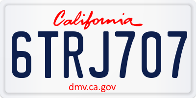 CA license plate 6TRJ707