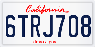 CA license plate 6TRJ708