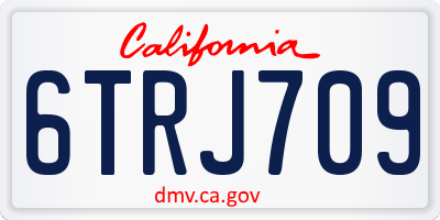 CA license plate 6TRJ709